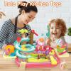 imageVATOS Electric Faucet Manual Pump 2 in 1 Play Sink with Running Water Duck Slide Water Table Kitchen Sink Toy Floating Pool Toy Fishing Game Kids Pretend Play Dishwasher Set for Girls Boys Ages 3
