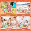 imageVATOS Electric Faucet Manual Pump 2 in 1 Play Sink with Running Water Duck Slide Water Table Kitchen Sink Toy Floating Pool Toy Fishing Game Kids Pretend Play Dishwasher Set for Girls Boys Ages 3