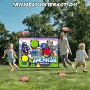 imageVATOS Football Toss Target Games with 2 Soft Footballs Indoor Outdoor Backyard Hanging Football Goal Throwing Game Football Toy Passing Targets Party Game for Boys Girls and Family Fun Play Blue
