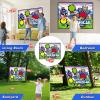 imageVATOS Football Toss Target Games with 2 Soft Footballs Indoor Outdoor Backyard Hanging Football Goal Throwing Game Football Toy Passing Targets Party Game for Boys Girls and Family Fun Play Blue