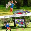 imageVATOS Football Toss Target Games with 2 Soft Footballs Indoor Outdoor Backyard Hanging Football Goal Throwing Game Football Toy Passing Targets Party Game for Boys Girls and Family Fun Play Blue
