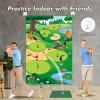 imageVATOS Golf Chipping Game Mat with Club Golf Practice Mats Golf Training Mat Indoor Outdoor for Kids Adults Family Golf Hitting Mat with 20 Balls Play Equipment Stick Chip Golf Set Backyard Game70inch47inch
