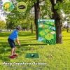 imageVATOS Golf Chipping Game Mat with Club Golf Practice Mats Golf Training Mat Indoor Outdoor for Kids Adults Family Golf Hitting Mat with 20 Balls Play Equipment Stick Chip Golf Set Backyard Game70inch70inch