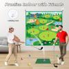 imageVATOS Golf Chipping Game Mat with Club Golf Practice Mats Golf Training Mat Indoor Outdoor for Kids Adults Family Golf Hitting Mat with 20 Balls Play Equipment Stick Chip Golf Set Backyard Game70inch70inch