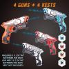 imageVATOS Infrared Laser Tag Gun Set for Kids Adults with Vests 4 PackLaser Tag Game Blaster 4 Players for Kids Age 6 7 8 9 10 11 12 Boys Girls