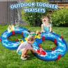 imageVATOS Kids Outdoor Water Table Toys Water Park Playset 50PCS DIY Table Beach Toy on Backyard Lawn Pool Waterway Toy with 2 Boats Summer Outside Activity Funs for Toddler Boys Girls Ages 48 35