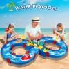 imageVATOS Kids Outdoor Water Table Toys Water Park Playset 50PCS DIY Table Beach Toy on Backyard Lawn Pool Waterway Toy with 2 Boats Summer Outside Activity Funs for Toddler Boys Girls Ages 48 35