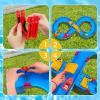 imageVATOS Kids Outdoor Water Table Toys Water Park Playset 50PCS DIY Table Beach Toy on Backyard Lawn Pool Waterway Toy with 2 Boats Summer Outside Activity Funs for Toddler Boys Girls Ages 48 35