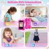 imageVATOS Kids Smart Cell Phone Toy for Girls Boys Cute Paw Bone Kid Mobile Phone 28quot Touchscreen HD Dual Camera with AntiCollision Silicone Case 8GB Memory Card Birthday Gift for Kids 310 Years OldPink