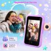 imageVATOS Kids Smart Phone Toy for Girls Boys 3 4 5 6 7 8 9 Years Old 4quot Large Touchscreen Mermaid Style Kids Cell Phone with Dual Camera Music Player Puzzle Game 8GB Memory Learning Toy Birthday GiftPurple