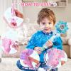 imageVATOS Rechargeable Bubble Wand 2 Pack for Kids Girls Boys LED Light ampamp Music Electric Bubble Machine Toy Automatic Snowflake Bubble Blower Gun with 2 Windmill ampamp 4 Bubble Solutions for Outdoor Party