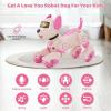 imageVATOS Robot Dog Toy for Kids Voice ampamp 24GHz Remote Control Robot Pet with Interactive Touch Sensors Over 20 Responses Program Mode Robotic Puppy Toy for Kids Boys ampamp GirlsPink