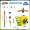 imageVATOS Water Sprinkler Baseball Toy for Kids Outdoor Play 2 in 1 Snail Summer Water Game with 2 Sprinkler Heads 360 Roating Spray Water Baseball for Boys Girls Summer Backyard Lawn Pool Party FunYellow