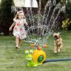 imageVATOS Water Sprinkler Baseball Toy for Kids Outdoor Play 2 in 1 Snail Summer Water Game with 2 Sprinkler Heads 360 Roating Spray Water Baseball for Boys Girls Summer Backyard Lawn Pool Party FunYellow