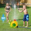 imageVATOS Water Sprinkler Baseball Toy for Kids Outdoor Play 2 in 1 Snail Summer Water Game with 2 Sprinkler Heads 360 Roating Spray Water Baseball for Boys Girls Summer Backyard Lawn Pool Party FunYellow