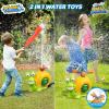 imageVATOS Water Sprinkler Baseball Toy for Kids Outdoor Play 2 in 1 Snail Summer Water Game with 2 Sprinkler Heads 360 Roating Spray Water Baseball for Boys Girls Summer Backyard Lawn Pool Party FunYellow