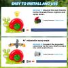 imageVATOS Water Sprinkler Baseball Toy for Kids Outdoor Play 2 in 1 Snail Summer Water Game with 2 Sprinkler Heads 360 Roating Spray Water Baseball for Boys Girls Summer Backyard Lawn Pool Party FunRed