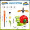 imageVATOS Water Sprinkler Baseball Toy for Kids Outdoor Play 2 in 1 Snail Summer Water Game with 2 Sprinkler Heads 360 Roating Spray Water Baseball for Boys Girls Summer Backyard Lawn Pool Party FunRed