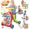 imageBaby Walker 5 in 1VATOS SittoStand Learning WalkerAssemble as ScooterBalance BikePush WalkerActivity TableDetachable PanelPush Walkers Toys with Music for Toddlers Infant Boys GirlsRed