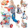 imageBaby Walker 5 in 1VATOS SittoStand Learning WalkerAssemble as ScooterBalance BikePush WalkerActivity TableDetachable PanelPush Walkers Toys with Music for Toddlers Infant Boys GirlsBlue