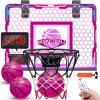 imageVATOS Basketball Hoop for Girls Indoor Pink Basketball Hoop with 7 Color Lights Electronic Scoreboard ampamp Remote Controller Basketball Set Toys Birthday Gifts for Girls Kids Teens 512