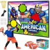 imageVATOS Football Toss Target Games with 2 Soft Footballs Indoor Outdoor Backyard Hanging Football Goal Throwing Game Football Toy Passing Targets Party Game for Boys Girls and Family Fun Play Blue
