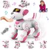 imageVATOS Remote Control Robot Dog Toy for Kids  Interactive Touch ampamp Follow 17 Functions Robot Dog Pet Programmable Smart Walking Puppy Intelligent Dancing RC Robot Toys for Girls 312 Birthday GiftsPink