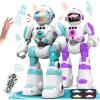 imageVATOS Robot Toys for Kids 2PCS Remote Control Robot with Record Voice ampamp Gesture Sensing Control Rechargeable Programmable Music Dancing Functions for Toddler Boys Age 3 4 5 6 7 8 Years Old