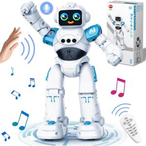 imageRobot Toys for Kids  Smart Talking Voice Remote Control Robot Gesture Sensing Programmable Emo Robots Toy for Age 3 4 5 6 7 8 Year Old Boys Girls Birthday Gift PresentWhite
