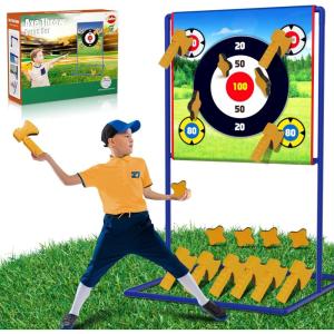 imageVATOS Axe Throwing Game Set Axe and Star Throwing Target Fun Backyard Indoor Outdoor Sport Party Play Game Toys for Kids Adults Birthday Gifts for 3 4 5 6 7 8 9 10 11 12 Year Old Boys Girls
