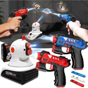 imageVATOS Infrared Laser Tag Set with Projector  2 Player Infrared Mini Laser Tag Guns for Kids Boys 3 IndoorOutdoor Exciting Game Perfect Family Activity Toy for Kids Age 4 5 6 7 Boys Girls Gift