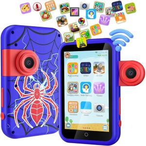 imageVATOS Kids Smart Phone Toy for Girls Boys 3 4 5 6 7 8 9 Years Old 4quot Large Touchscreen Mermaid Style Kids Cell Phone with Dual Camera Music Player Puzzle Game 8GB Memory Learning Toy Birthday GiftBlue
