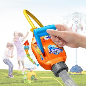 imageVATOS Warer Valve for Sprinkler Toy Adjustable Control Water FlowPressure for Kids Splash Game with 65FT2M Hose 3 Hose Clamps Universal Connector  Compatible Summer Outdoor Water Sprinkler Toy
