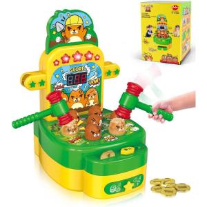 imageVATOS Whack Game Mole Mini Electronic Arcade Game with 2 Hammers Pounding Toys Toddler Toys for 3 4 5 6 7 8 Years Old Boys Girls Whack Game Mole Developmental Interactive ToyGreen
