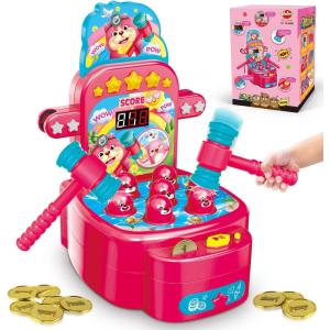 imageVATOS WhackAMole Mini Electronic Arcade Game With 2 Hammers  Pounding Developmental Interactive Toy for Boys and Girls Ages 38