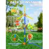 imageVATOS 57quot Windmill Sprinkler Toy for Kids  360 Rotating Outdoor Water Spray with 36 Splash Holes Summer Backyard Lawn Sprinkler Water Play for Toddlers Boys Girls Pets ampamp Garden Watering