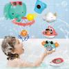 imageVATOS Baby Bath Toys Elephant Basketball Hoop Bathroom Baby Toys for Babies Boys Girls 1 Year Old Baby Bathtub Playset with Bird Crab Clouds Yacht Best Bath Gift for Toddlers 13