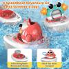 imageVATOS Baby Bath Toys Elephant Basketball Hoop Bathroom Baby Toys for Babies Boys Girls 1 Year Old Baby Bathtub Playset with Bird Crab Clouds Yacht Best Bath Gift for Toddlers 13