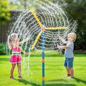 imageVATOS 57quot Windmill Sprinkler Toy for Kids  360 Rotating Outdoor Water Spray with 36 Splash Holes Summer Backyard Lawn Sprinkler Water Play for Toddlers Boys Girls Pets ampamp Garden Watering