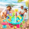 imageVATOS Water Table for Toddlers 3 in 1 Kids Outdoor Water Play Table Rain Showers Splash Pond Toys 31PCS Sensory Activity Sand Table Outside Backyard Summer Beach Toys for Boys Girls Age 3 4 5 6