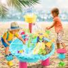 imageVATOS Water Table for Toddlers 3 in 1 Kids Outdoor Water Play Table Rain Showers Splash Pond Toys 31PCS Sensory Activity Sand Table Outside Backyard Summer Beach Toys for Boys Girls Age 3 4 5 6