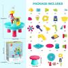 imageVATOS Water Table for Toddlers 3 in 1 Kids Outdoor Water Play Table Rain Showers Splash Pond Toys 31PCS Sensory Activity Sand Table Outside Backyard Summer Beach Toys for Boys Girls Age 3 4 5 6