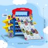 imageVATOS Sliding Track Truck Car Parking Toy Storage Track Car Toy with 10 Cars for Boys Ages 3 4 5 6 7 8 Birthday School Year Gift Car Set for Boys Girls Toddlers 35