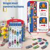 imageVATOS Sliding Track Truck Car Parking Toy Storage Track Car Toy with 10 Cars for Boys Ages 3 4 5 6 7 8 Birthday School Year Gift Car Set for Boys Girls Toddlers 35