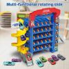imageVATOS Sliding Track Truck Car Parking Toy Storage Track Car Toy with 10 Cars for Boys Ages 3 4 5 6 7 8 Birthday School Year Gift Car Set for Boys Girls Toddlers 35