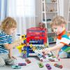 imageVATOS Sliding Track Truck Car Parking Toy Storage Track Car Toy with 10 Cars for Boys Ages 3 4 5 6 7 8 Birthday School Year Gift Car Set for Boys Girls Toddlers 35