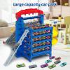 imageVATOS Sliding Track Truck Car Parking Toy Storage Track Car Toy with 10 Cars for Boys Ages 3 4 5 6 7 8 Birthday School Year Gift Car Set for Boys Girls Toddlers 35