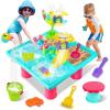 imageVATOS Water Table for Toddlers 134in1 Outdoor Kids Water Table Play Toys25 Piece Summer Water Table Sensory Activity SetToddler Sand and Water Table for Boys Girls Outdoor Backyard Park Beach