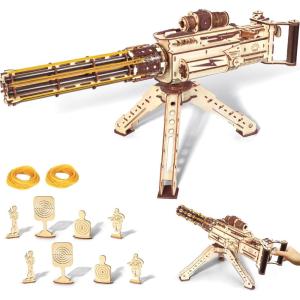 imageVATOS 3D Wooden Puzzle Machine Gun Model with Rubber BandsWooden Puzzles for Adults 344pcs Wood Puzzles DIY Building Model Kits  Excellent for Adult Teens and Craft Enthusiasts Ages 14