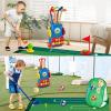 imageVATOS Golf Set for Kids 34PCS Kids Golf Clubs Kit with DoubleSided Golf Board Golf cart 4 Colorful Golf Clubs 14 Balls 2 Practice Holes ampamp Bases Golf mat Toddler Golf Set Game for Boys Girls